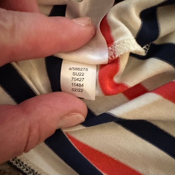 NWT Lou & Grey (Loft) White T Red/Navy Stripes Super Soft! - Picture 6 of 7